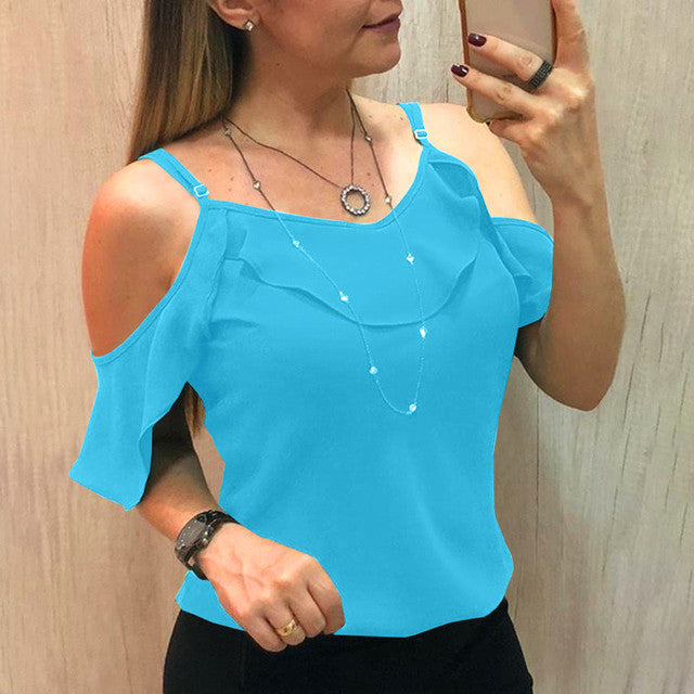 Ruffle Sling Blouse